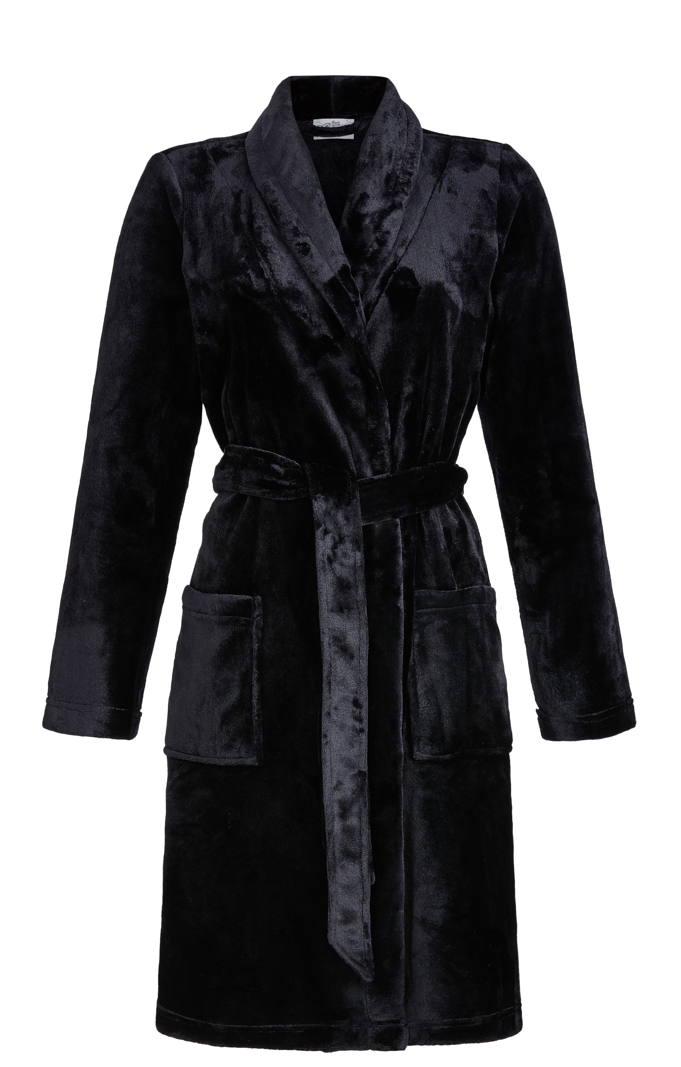 Flauschmantel mit Schalkragen