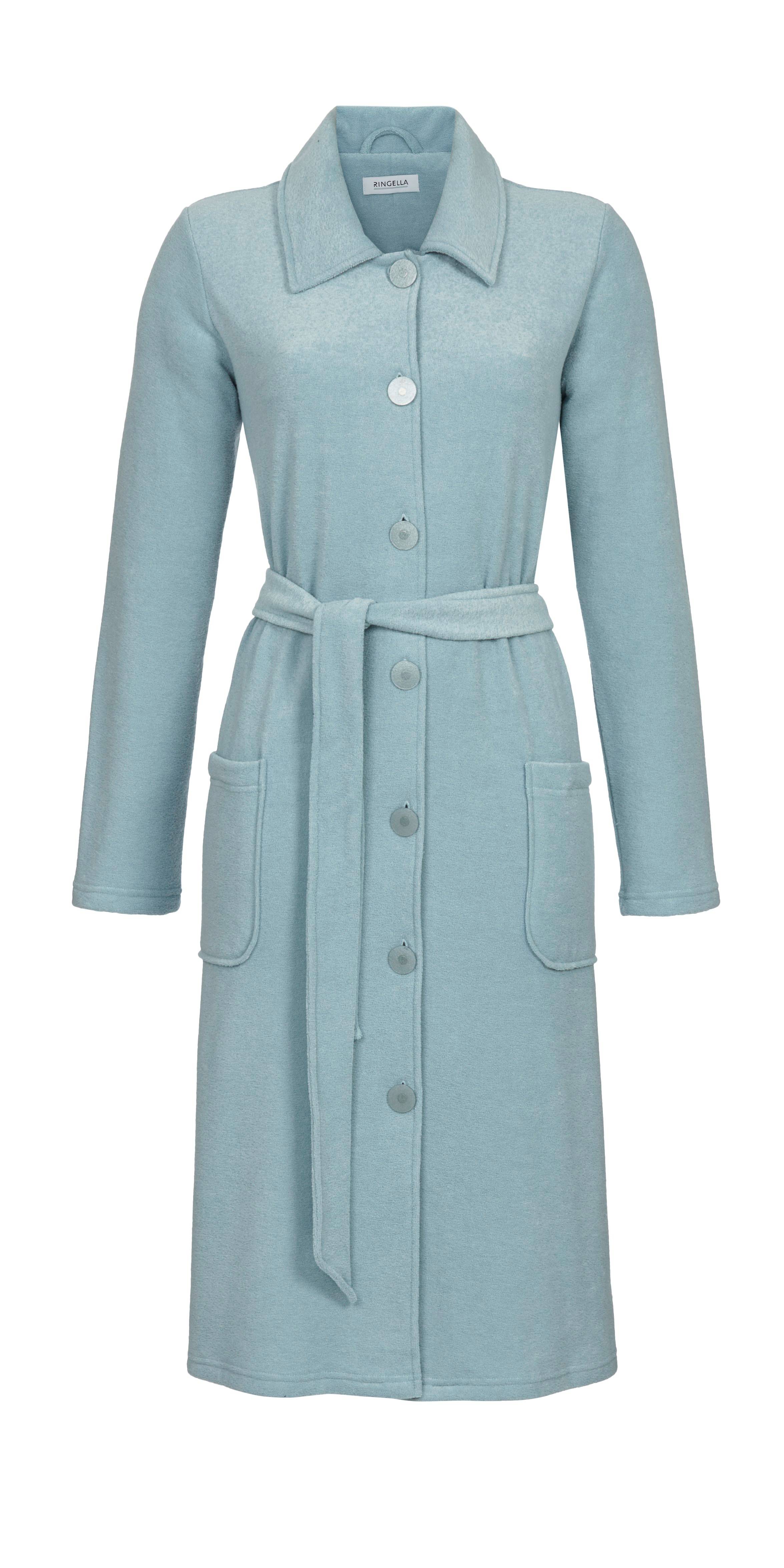 Mantel durchgeknöpft mit Bindegürtel