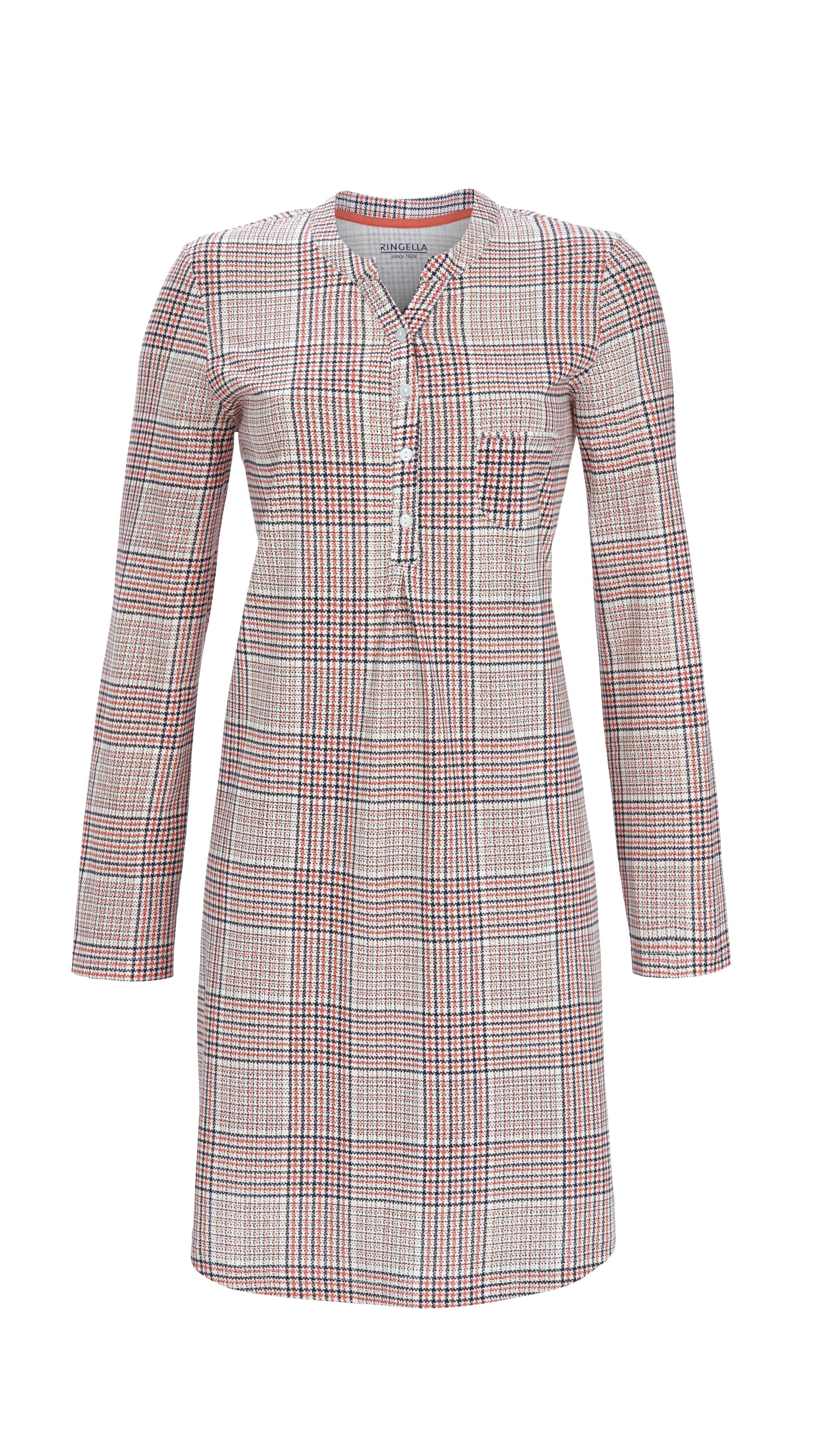 Nachthemd mit Karodessin und Knopfleiste