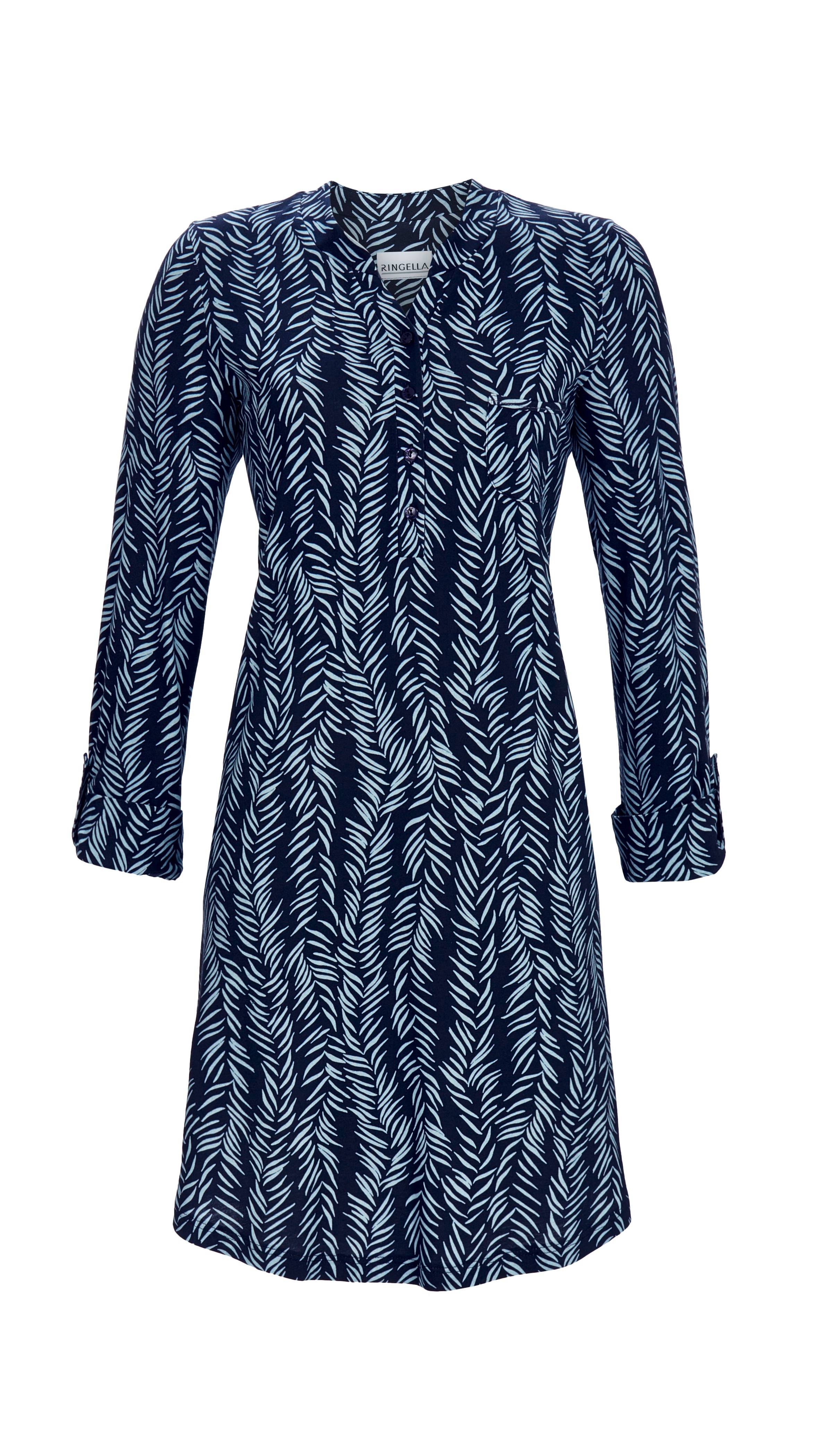 Nachthemd mit Knopfleiste und Brusttasche