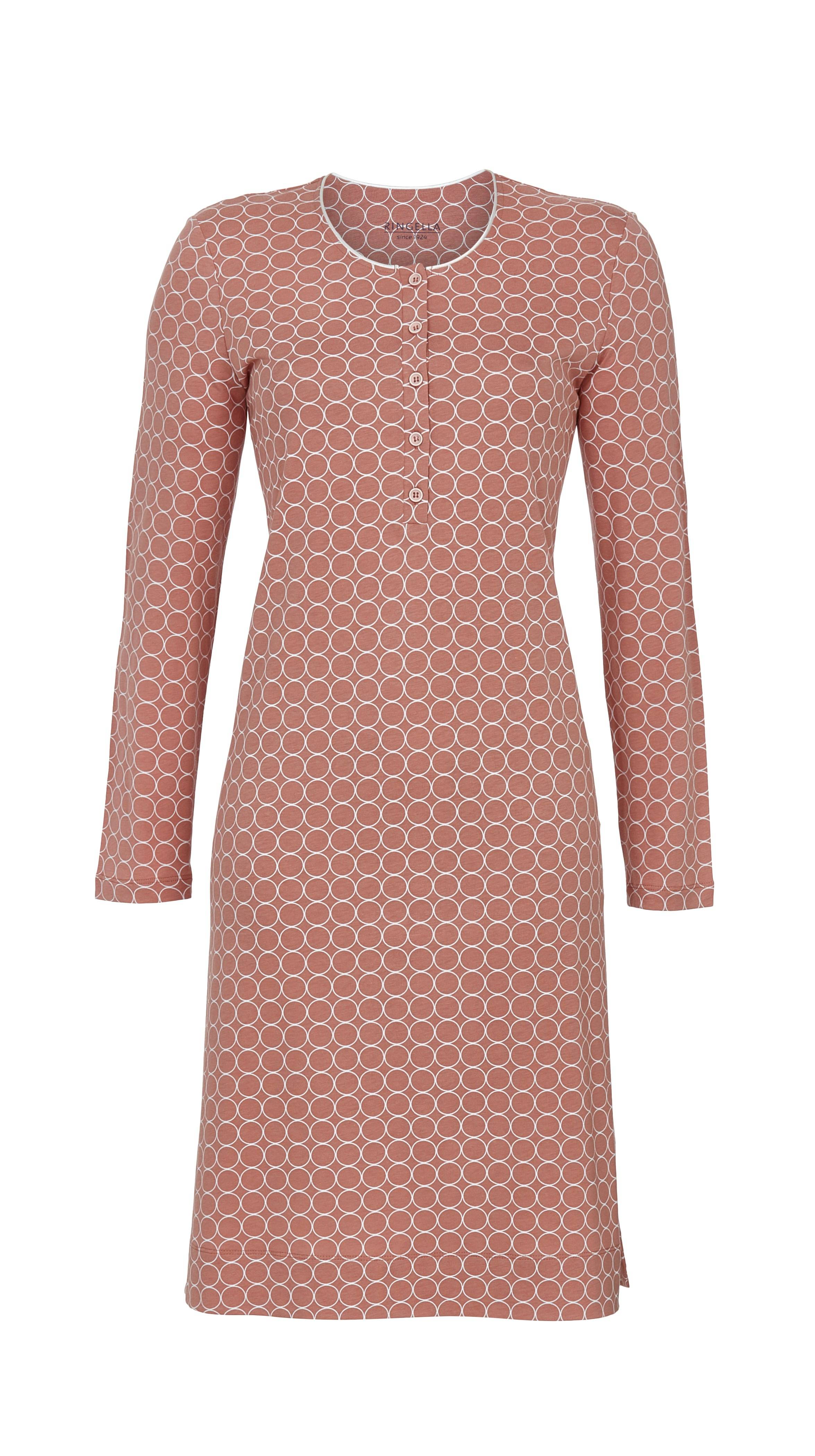 Nachthemd mit Knopfleiste und Grafikdessin