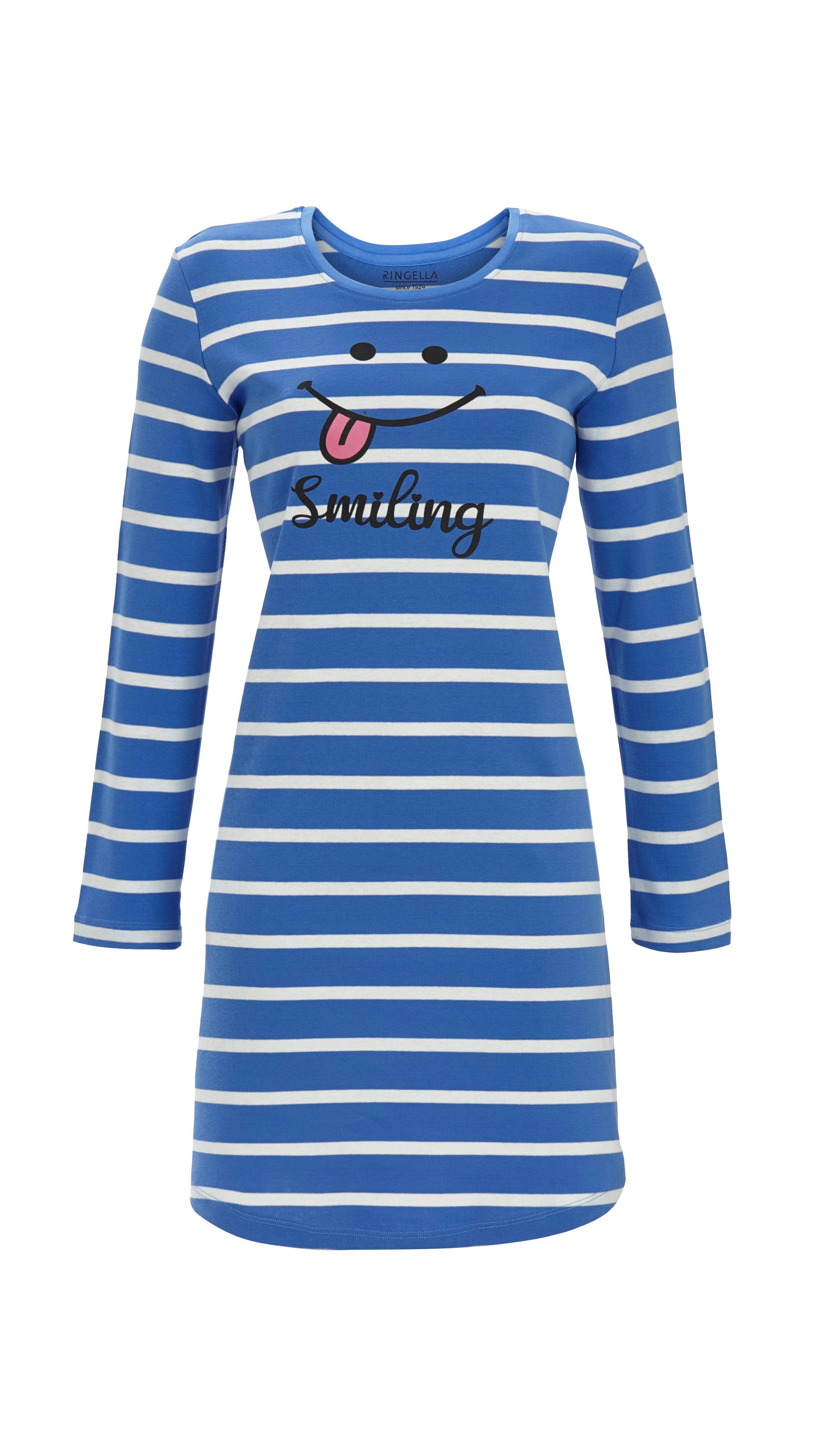 Geringeltes Sleepshirt mit Motivdruck