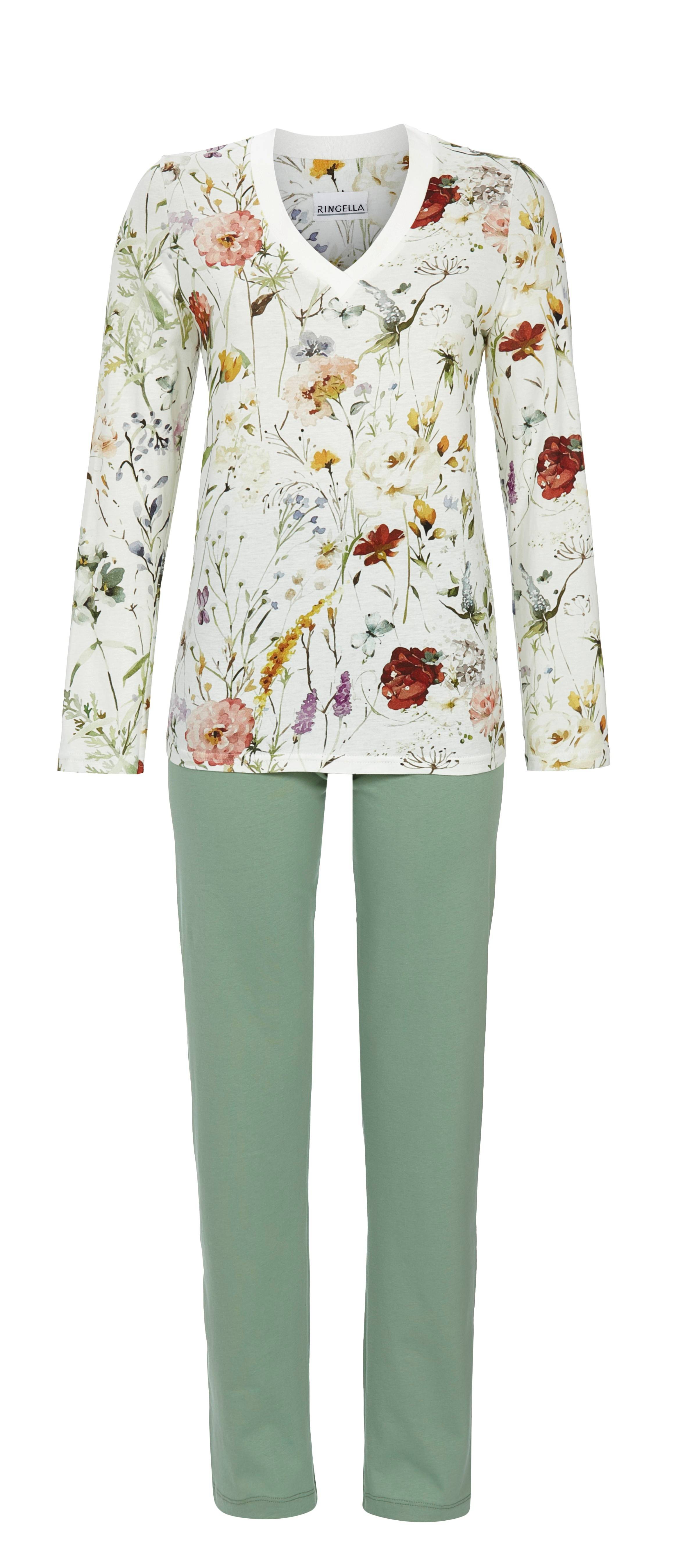 Pyjama mit Blumendessin und V-Ausschnitt